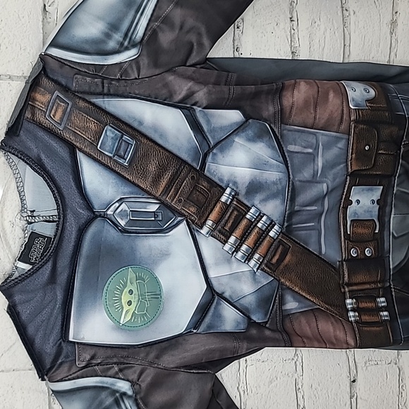 Rubies Star Wars Kid's Mandalorian Halloween Jumpsuit Costume Silver/Brown Multi - Picture 8 of 17